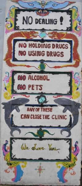 This painted door marked the entrance to the Haight Ashbury Free Medical Clinic. (Courtesy of David Smith archives)