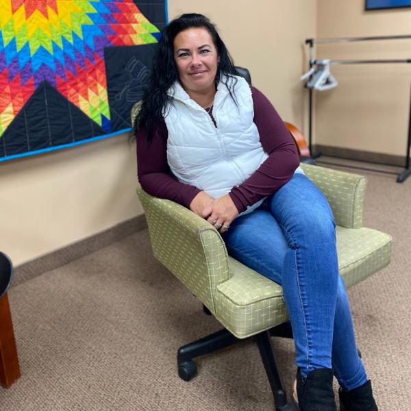 Teresa Nord poses for a photo, on Oct. 12, 2021 at the ICWA Law Center, where she works as a parent mentor. Nord, who is a Navajo and Hopi Indian descendant, says she had her daughter removed by child protective services. Jessica Washington/The Fuller Project