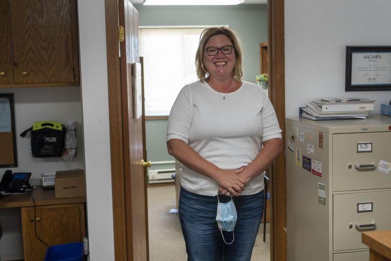 Julie Sather is the head of the Buena Vista County health department. She took the job in February of this year after the previous head retired. Natalie Krebs / IPR