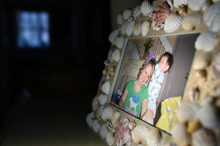 A photo of her son that Lisa Rowe keeps framed in her home in North Carolina. (Matt McClain/The Washington Post)