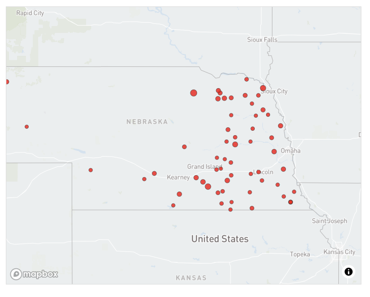 Dozens of community water systems have tested at nitrate levels above the limit allowed by the Environmental Protection Agency since 2010, a Flatwater Free Press analysis of records from the Nebraska Department of Energy and Environment found.