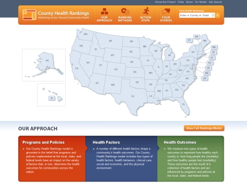 County Health Rankings screenshot